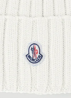 Men Moncler Hats^Logo Patch Beanie Hat