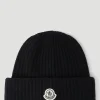 Men 7 Moncler Fragment Hats^Logo Patch Beanie Hat