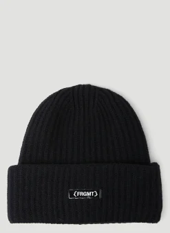 Men 7 Moncler Fragment Hats^Logo Patch Beanie Hat
