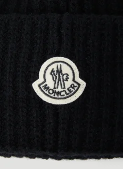 Men 7 Moncler Fragment Hats^Logo Patch Beanie Hat