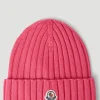 Men Moncler Hats^Logo Patch Beanie Hat