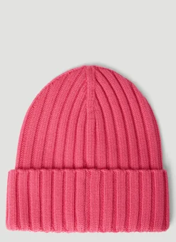 Men Moncler Hats^Logo Patch Beanie Hat