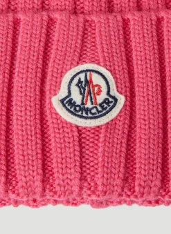 Men Moncler Hats^Logo Patch Beanie Hat