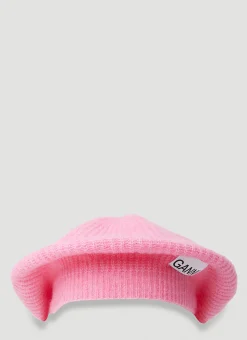 Men GANNI Hats^Logo Patch Beret