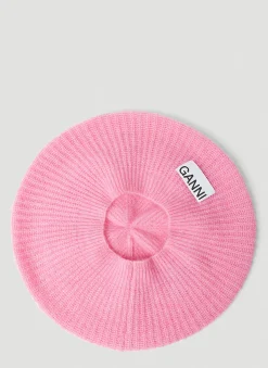 Men GANNI Hats^Logo Patch Beret