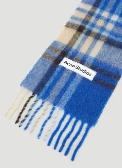 Men Acne Studios Scarves^Logo Patch Check Scarf