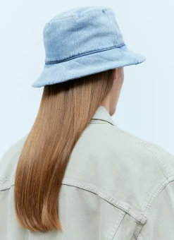 Men Acne Studios Hats^Logo Patch Denim Bucket Hat