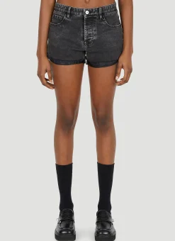 Logo Patch Denim Shorts>Miu Miu Sale