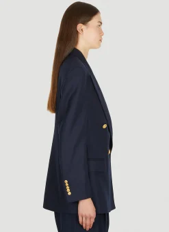 Logo Patch Double Breasted Blazer><noscript><img width=