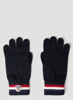 Men Moncler Gloves^Logo Patch Gloves