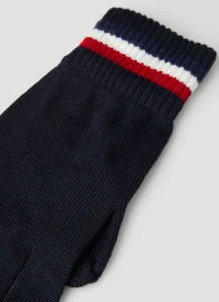 Men Moncler Gloves^Logo Patch Gloves