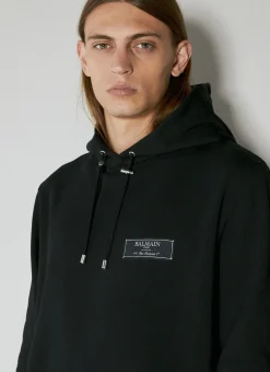 Men Balmain Sweatshirts^Logo Patch Hooded Sweatshirt