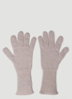 Men Raf Simons Gloves^Logo Patch Knit Gloves