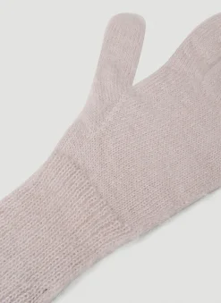 Men Raf Simons Gloves^Logo Patch Knit Gloves