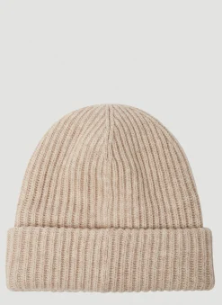 Men GANNI Hats^Logo Patch Ribbed Beanie Hat