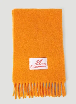 Men Marni Scarves^Logo Patch Scarf
