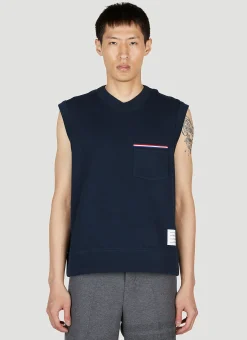 Men Thom Browne Tops^Logo Patch Tank Top