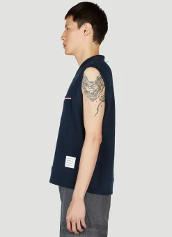 Men Thom Browne Tops^Logo Patch Tank Top