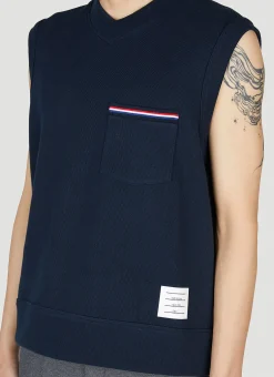Men Thom Browne Tops^Logo Patch Tank Top