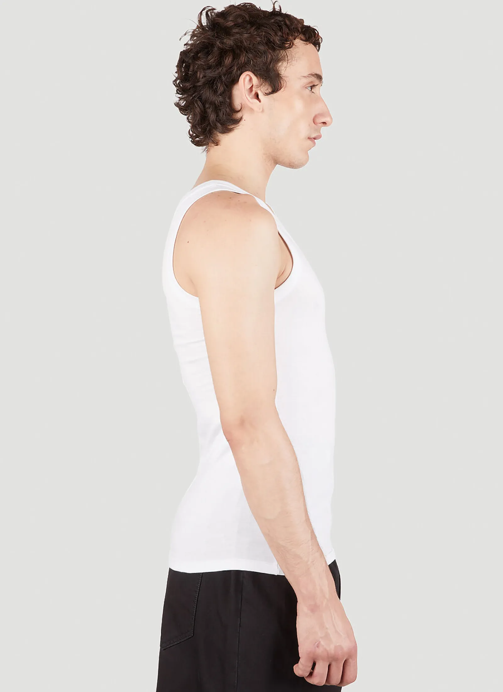 Men Raf Simons Tops^Logo Patch Tank Top