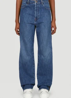 Logo Patch Wide Leg Jeans>Miu Miu Best