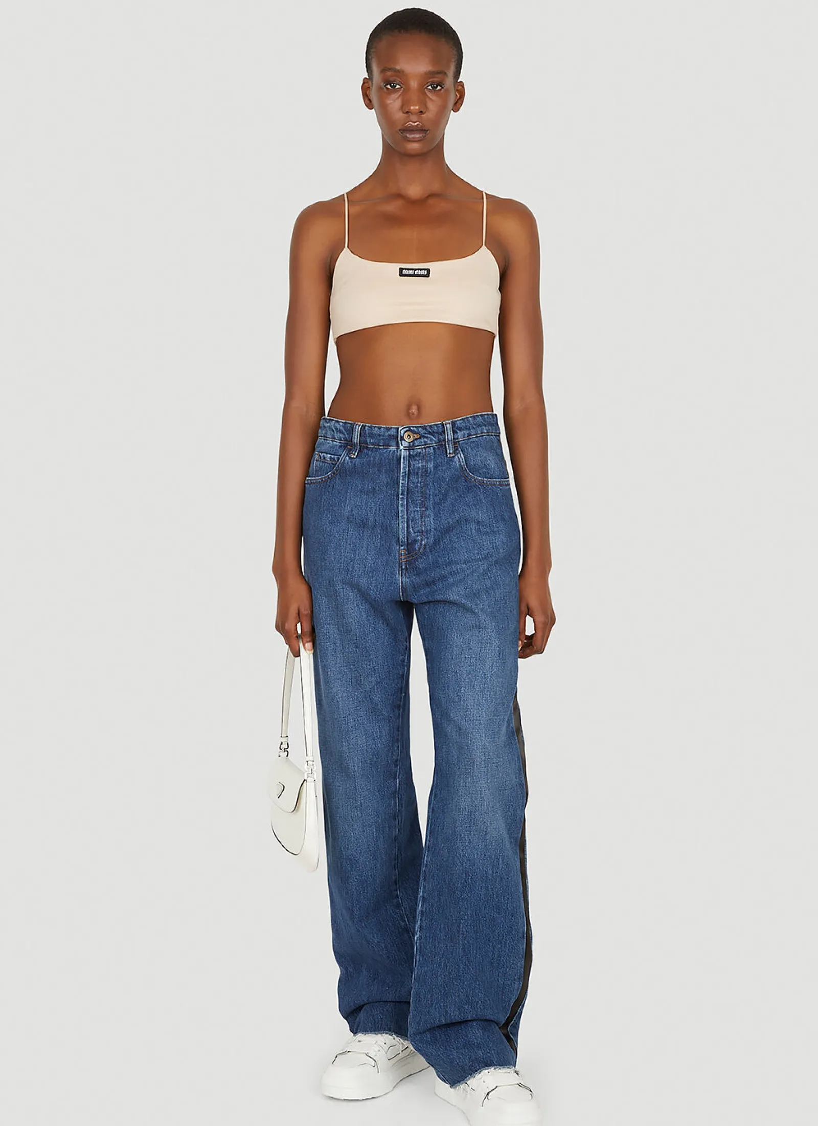 Logo Patch Wide Leg Jeans>Miu Miu Best