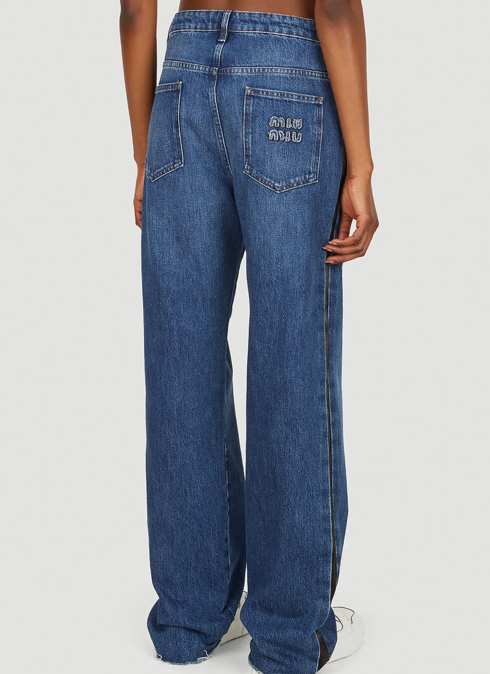 Logo Patch Wide Leg Jeans>Miu Miu Best