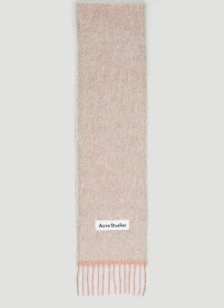 Men Acne Studios Scarves^Logo Patch Wool Scarf