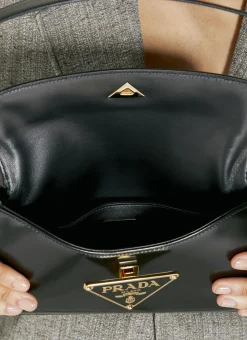 Logo Plaque Baguette Shoulder Bag><noscript><img width=