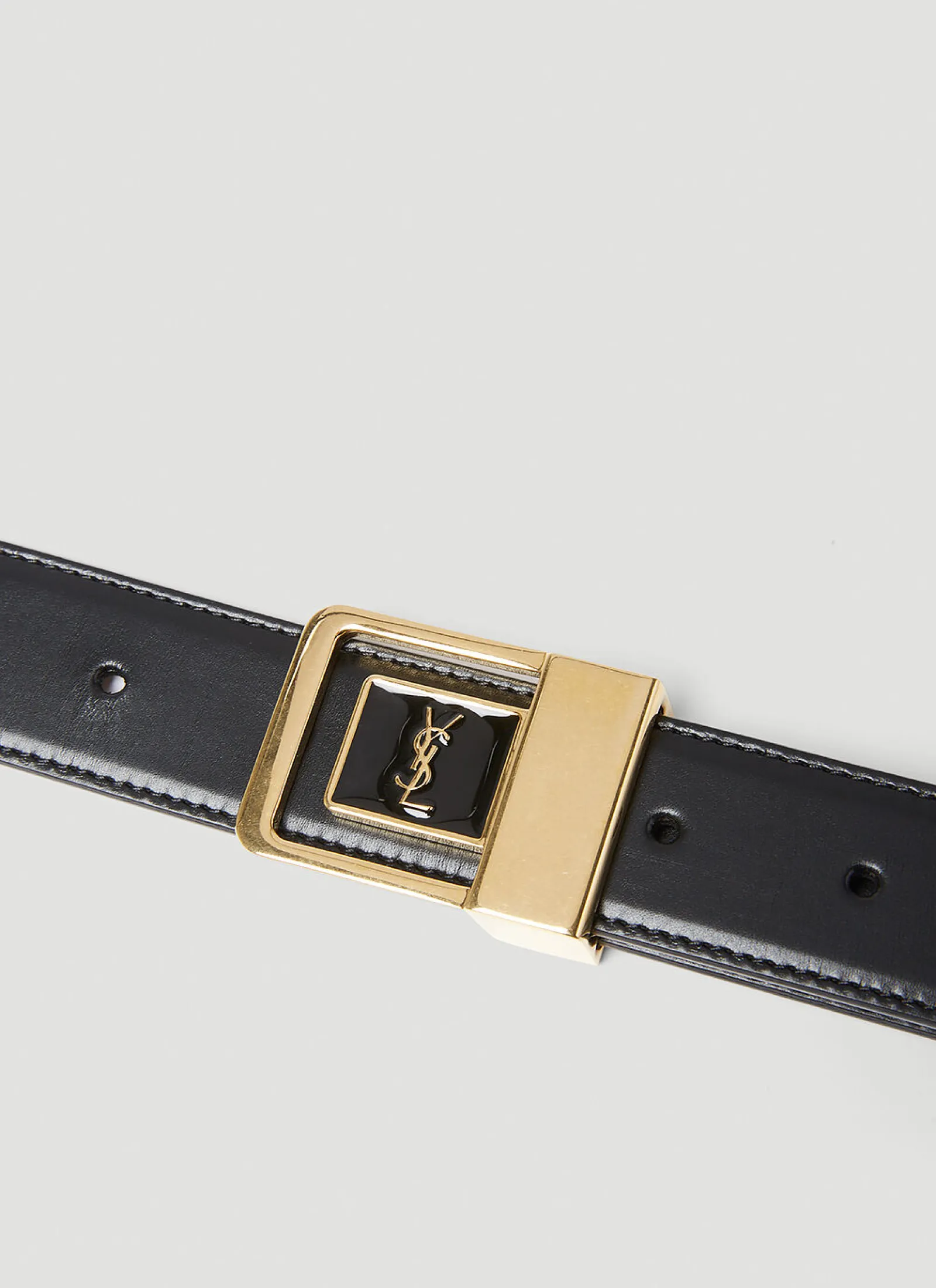 Men Saint Laurent Belts^Logo Plaque Belt