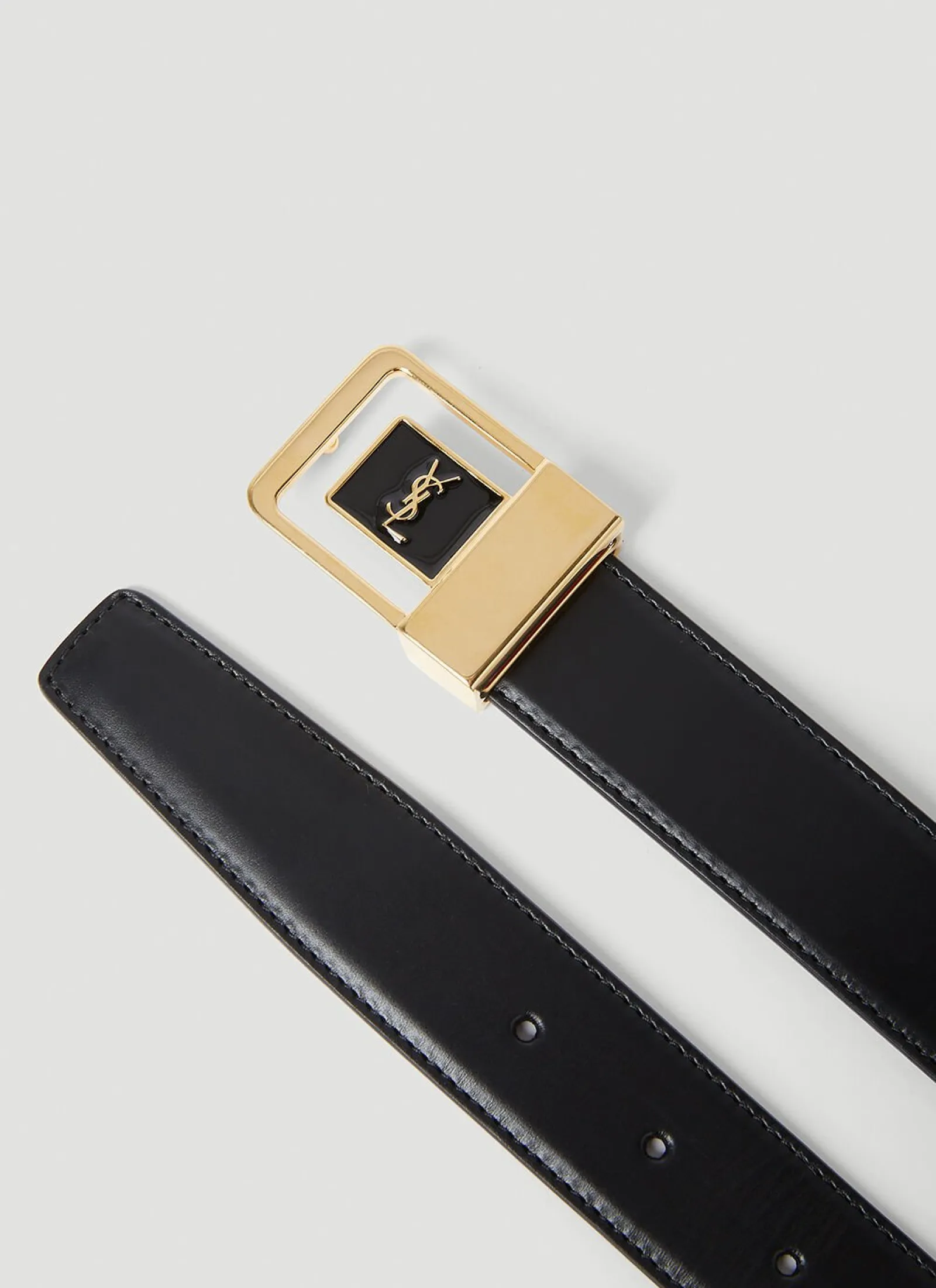 Men Saint Laurent Belts^Logo Plaque Belt