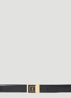 Men Saint Laurent Belts^Logo Plaque Belt