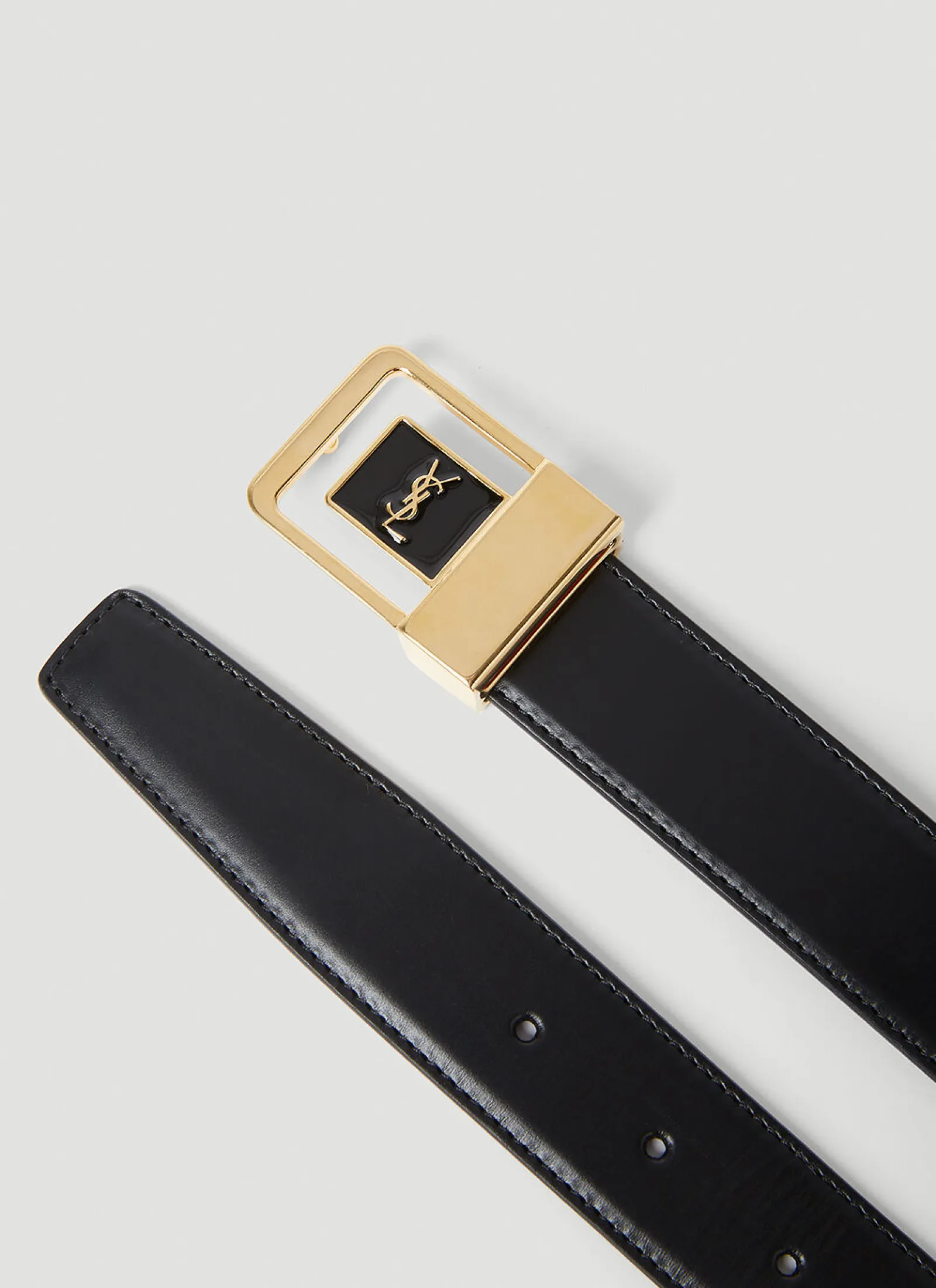 Men Saint Laurent Belts^Logo Plaque Belt