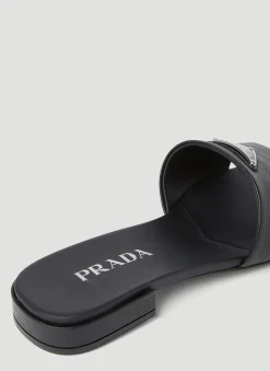 Logo Plaque Block Heel Sandals></noscript>Prada Clearance