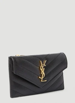 Men Saint Laurent Wallets & Cardholders^Logo Plaque Card Holder
