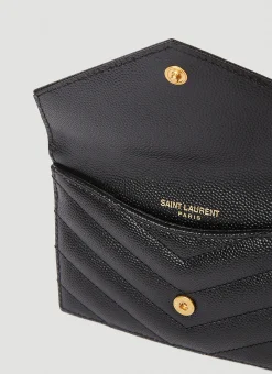 Men Saint Laurent Wallets & Cardholders^Logo Plaque Card Holder