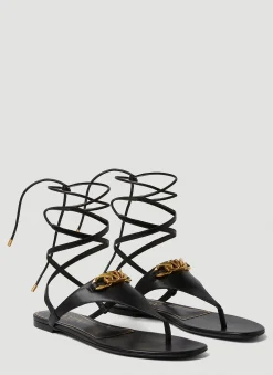 Logo Plaque Flat Sandals>Valentino Outlet