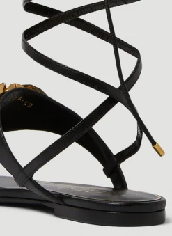 Logo Plaque Flat Sandals><noscript><img width=