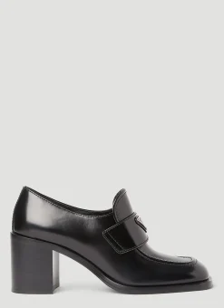 Logo Plaque Heeled Loafers>Prada Best