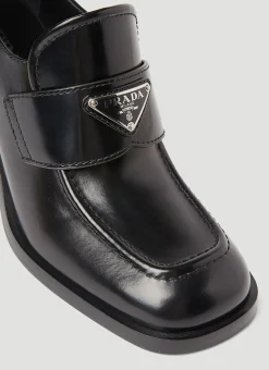 Logo Plaque Heeled Loafers></noscript>Prada Best