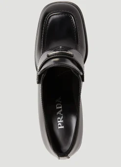 Logo Plaque Heeled Loafers></noscript>Prada Best