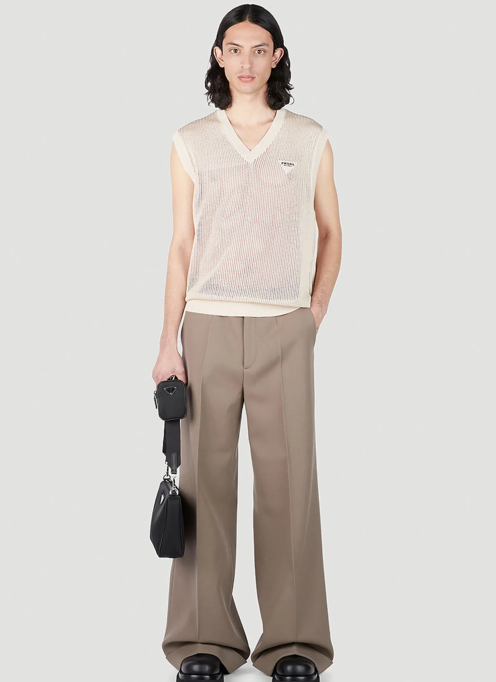 Men Prada Tops^Logo Plaque Knit Vest