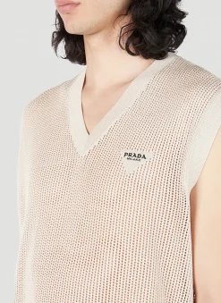 Men Prada Tops^Logo Plaque Knit Vest