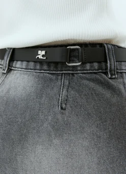 Men Courrèges Belts^Logo Plaque Leather Belt