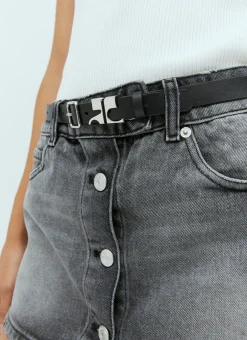 Men Courrèges Belts^Logo Plaque Leather Belt