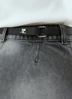 Men Courrèges Belts^Logo Plaque Leather Belt