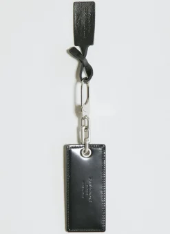 Men Saint Laurent Keyrings^Logo Plaque Leather Keyring