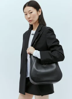 Logo Plaque Leather Shoulder Bag><noscript><img width=