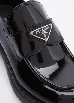 Logo Plaque Loafers>Prada Hot