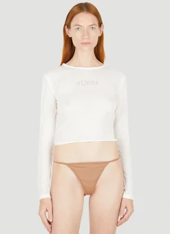 Logo Plaque Thong>Guess USA Hot